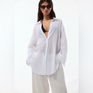 H&M White Button Down Shirt for Women